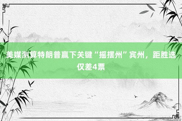 美媒测算特朗普赢下关键“摇摆州”宾州，距胜选仅差4票