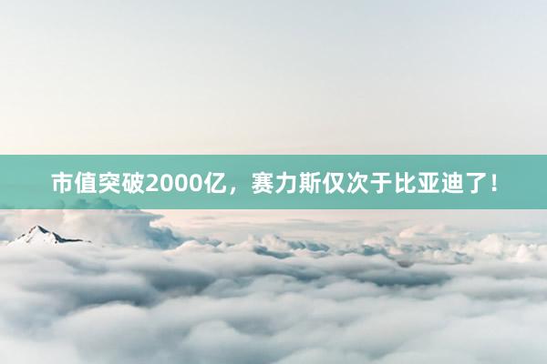 市值突破2000亿，赛力斯仅次于比亚迪了！