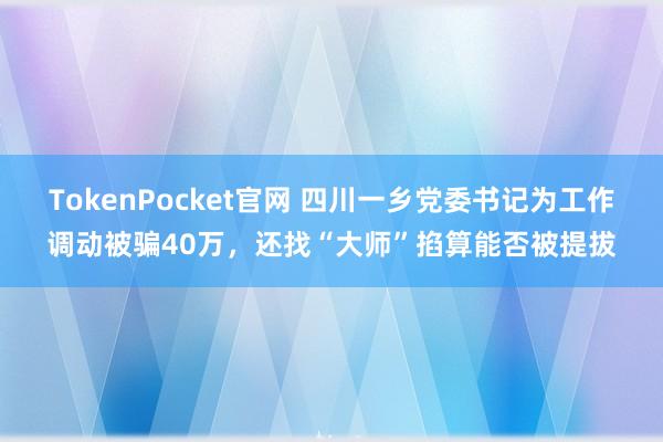 TokenPocket官网 四川一乡党委书记为工作调动被骗40万，还找“大师”掐算能否被提拔