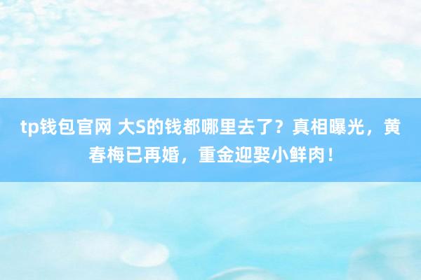 tp钱包官网 大S的钱都哪里去了？真相曝光，黄春梅已再婚，重金迎娶小鲜肉！