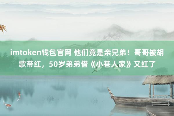 imtoken钱包官网 他们竟是亲兄弟！哥哥被胡歌带红，50岁弟弟借《小巷人家》又红了