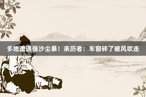 多地遭遇强沙尘暴！亲历者：车窗碎了被风吹走