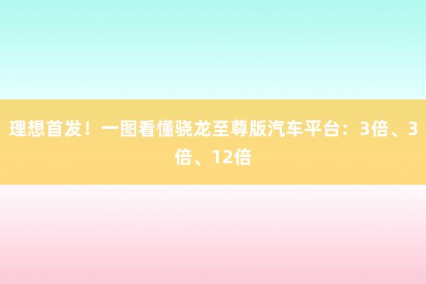 理想首发！一图看懂骁龙至尊版汽车平台：3倍、3倍、12倍