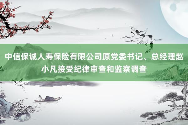 中信保诚人寿保险有限公司原党委书记、总经理赵小凡接受纪律审查和监察调查