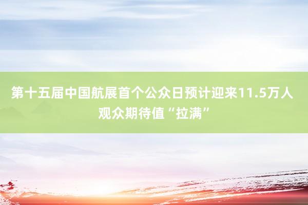 第十五届中国航展首个公众日预计迎来11.5万人 观众期待值“拉满”