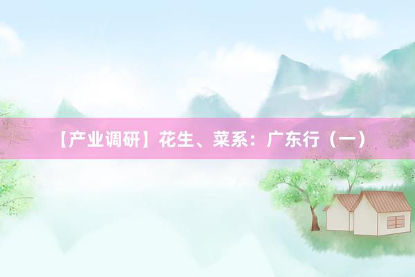 【产业调研】花生、菜系：广东行（一）