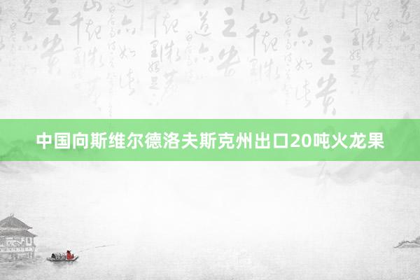 中国向斯维尔德洛夫斯克州出口20吨火龙果