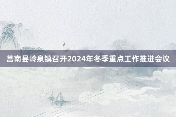 莒南县岭泉镇召开2024年冬季重点工作推进会议