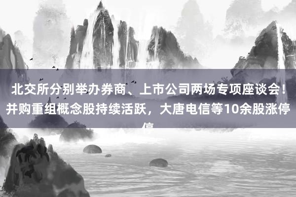 北交所分别举办券商、上市公司两场专项座谈会！并购重组概念股持续活跃，大唐电信等10余股涨停